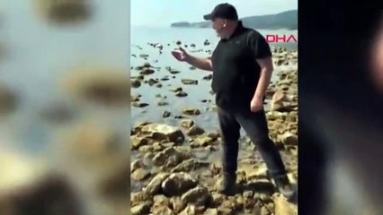 Saros Körfezi’nde şok eden görüntü! Deniz suyu metrelerce çekildi