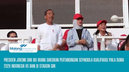 Presiden Jokowi dan Ibu Iriana Saksikan Pertandingan Sepak Bola Kualifikasi Piala Dunia 2026 Indonesia Vs Iran di Stadion GBK
