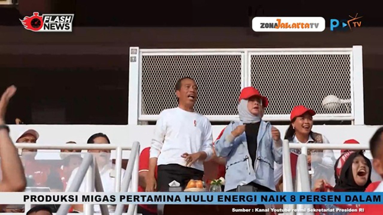 PRESIDEN JOKOWI DAN IBU NEGARA IRIANA TONTON KUALIFIKASI PIALA DUNIA 2026 ZONA ASIA INDONESIA VS IRAK DI GBK