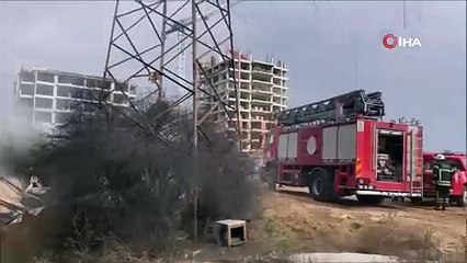 32 yataklı işçi konteyneri küle döndü