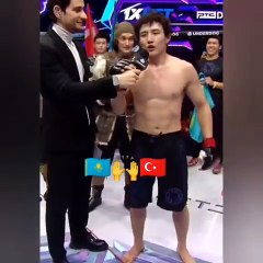 Kazakistanlı dövüşçüden maç sonu Türkçe mesaj: Geçmiş olsun Türkiye