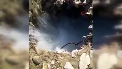 Yer yarıldı dere içine akmaya başladı. Diyarbakır'da depremden sonra korkutan olay