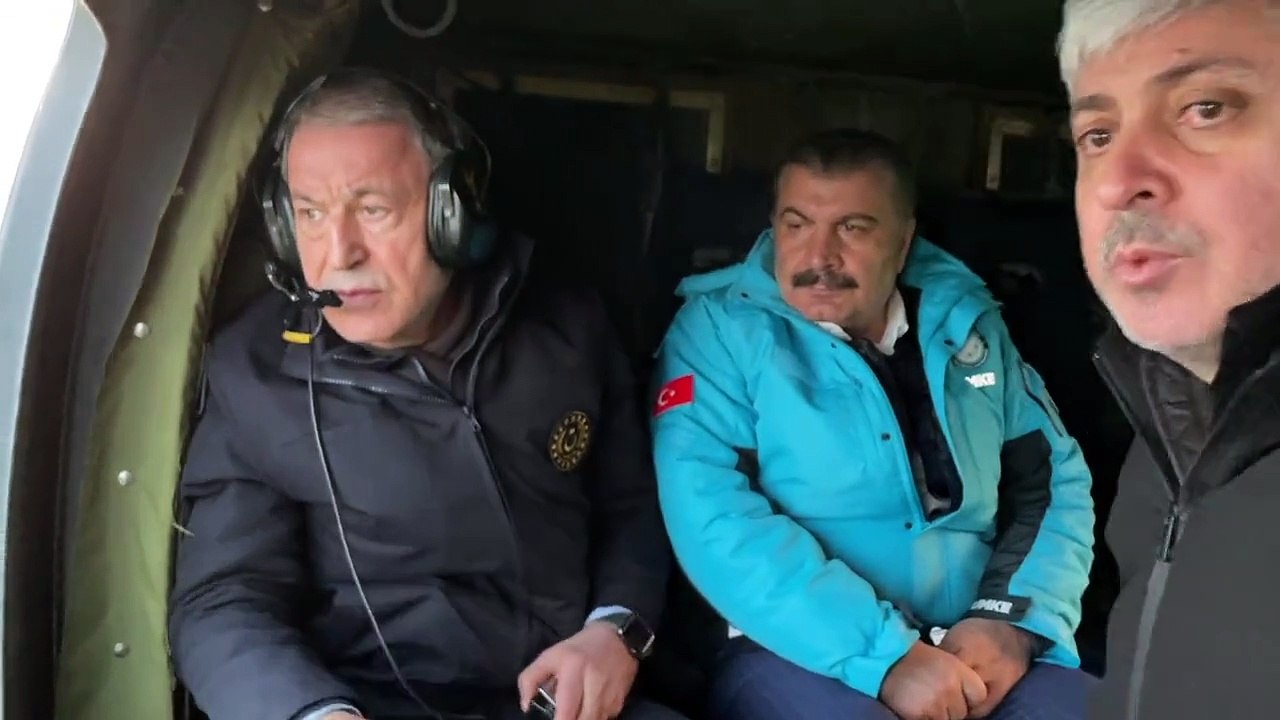 Bakan Akar, Fahrettin Koca ve Fatih Dönmez 2 gün sonra Hatay’ı üstten gezdiler