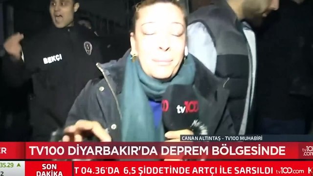 tv100 muhabiri Diyarbakır'da deprem bölgesinden seslendi: Deprem anı çok uzun sürdü, 17 bina yıkıldı 