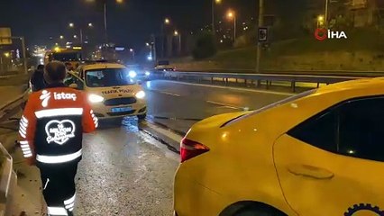 Önce ticari taksiye ardından bariyerlere çarptı