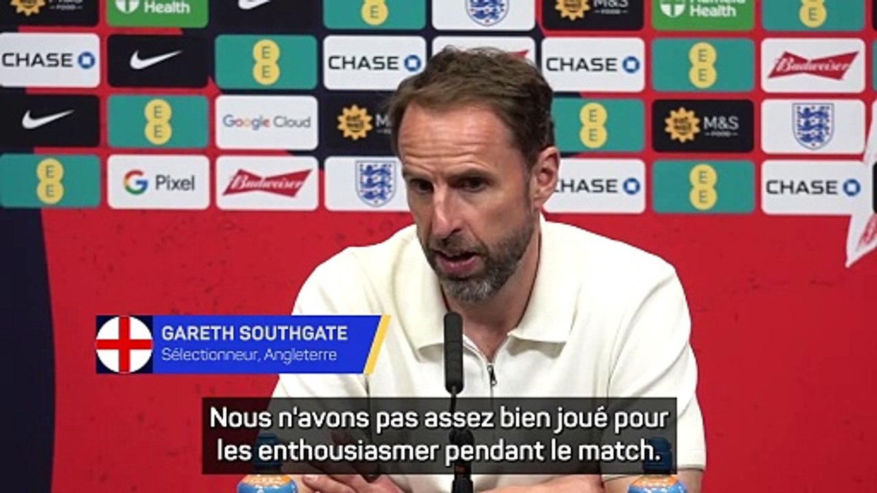 Southgate : "Nous devons accepter la réaction des supporters"