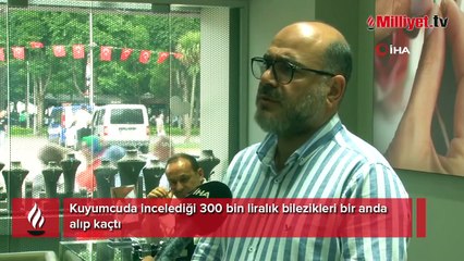 300 bin liralık bilezikleri incelerken bir anda alıp kaçtı!
