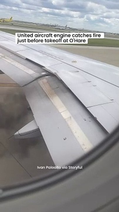A United Airlines flight aborted takeoff from Chicago O’Hare International Airport after one of its engin...o from Ivan Paloalto shows smoke streaming from the wing of the plane.Paloalto said the plane was taking off when he hear