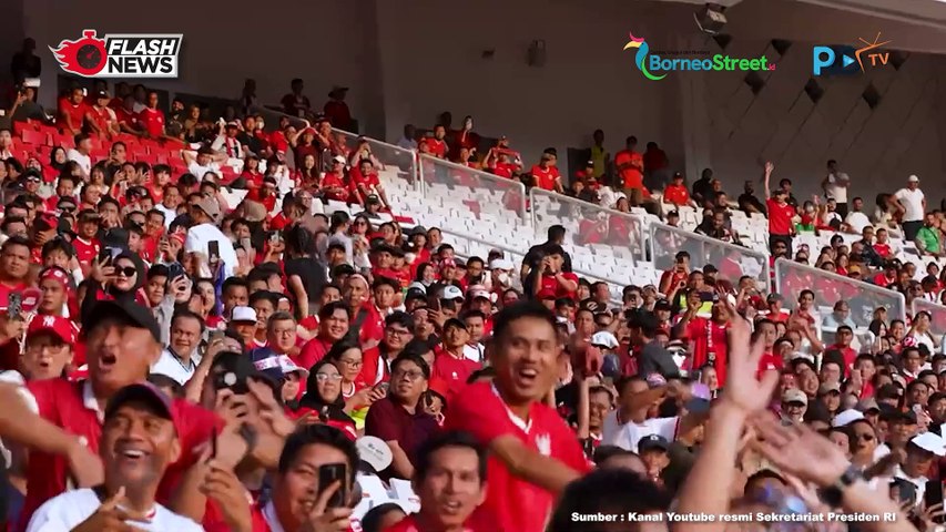 Jokowi dan Ibu Iriana Saksikan Pertandingan Sepakbola Kualifikasi Piala Dunia 2026 Indonesia vs Iran di Stadion GBK