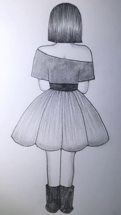 Cute Backside Girl Drawing   #instagood #s