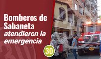 Incendio en vivienda de Sabaneta es atendido por bomberos
