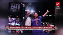 Clara Brugada y Claudia Sheinbaum celebran juntas la victoria electoral en la Arena México