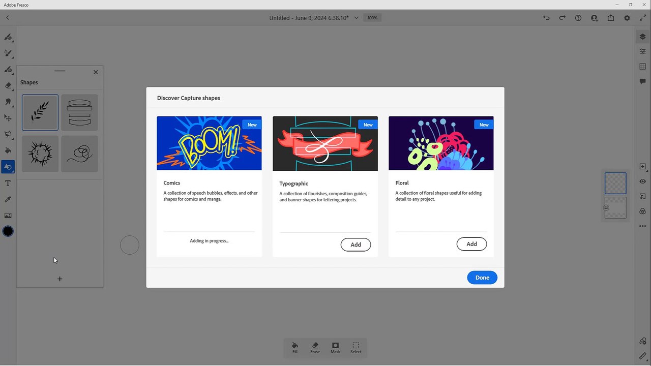 Adobe Fresco Course Section 33 Using Different Shapes