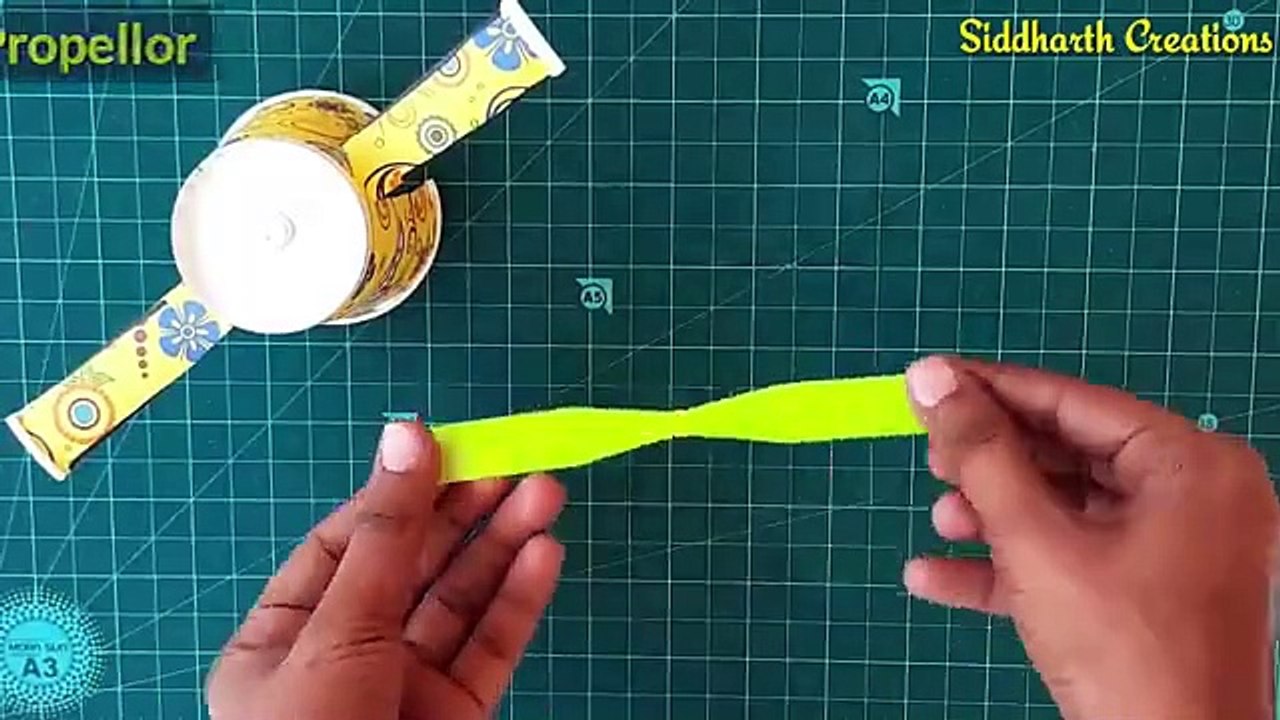 How to make Paper cup Helicopter - Rubber band powered flying plane - easy Paper toy