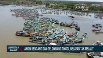 Nelayan Pantai Puger di Perairan Selatan Jember Tak Bisa Melaut Akibat Cuaca Buruk