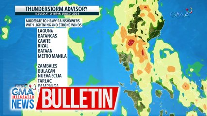 Thunderstorm advisory issued at 2:18 PM (June 9, 2024) | GMA Integrated News Bulletin