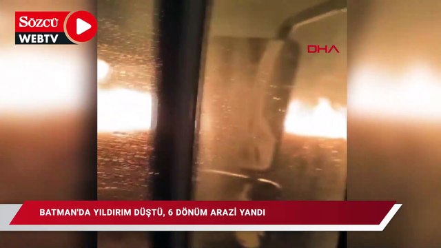 Batman'da yıldırım düşmesiyle çıkan yangında 6 dönüm buğday ekili arazi yandı