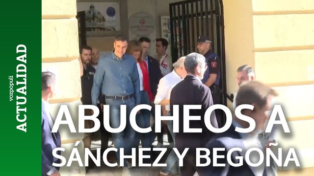 El tremendo abucheo contra Pedro Sánchez y Begoña Gómez tras votar