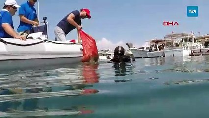 Muğla’da deniz dibinden 17 ton atık çıkarıldı