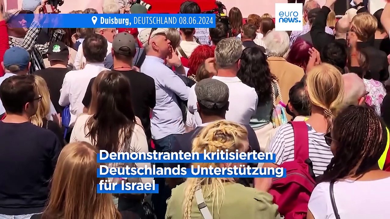 Olaf Scholz wird bei Kundgebung von pro-palästinensischen Demonstranten beschimpft
