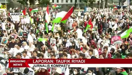 Begini Situasi Aksi Bela Palestina di Kawasan Patung Kuda Jakarta