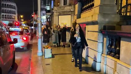 Crazy Skeleton jumping on people prank