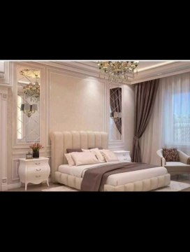 Modern wooden furniture. Bed design