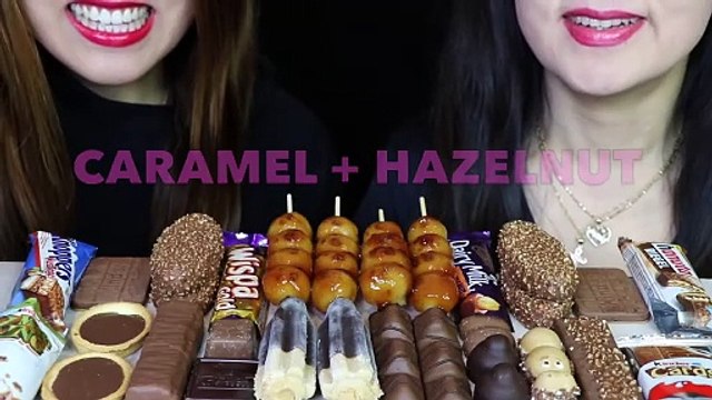 ASMR DANGO, KINDER CHOCOLATES, BOMB ICE CREAM POPS, CADBURY CHOCOLATE CANDY BARS, CARAMEL TARTLET 먹방