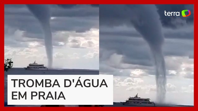 Banhistas registram tromba d'água em praia de São Luís (MA)