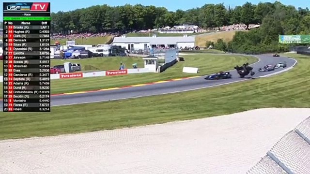 USF Pro 2000 Road America Race 2 Mossman Adams Big Crash Flip