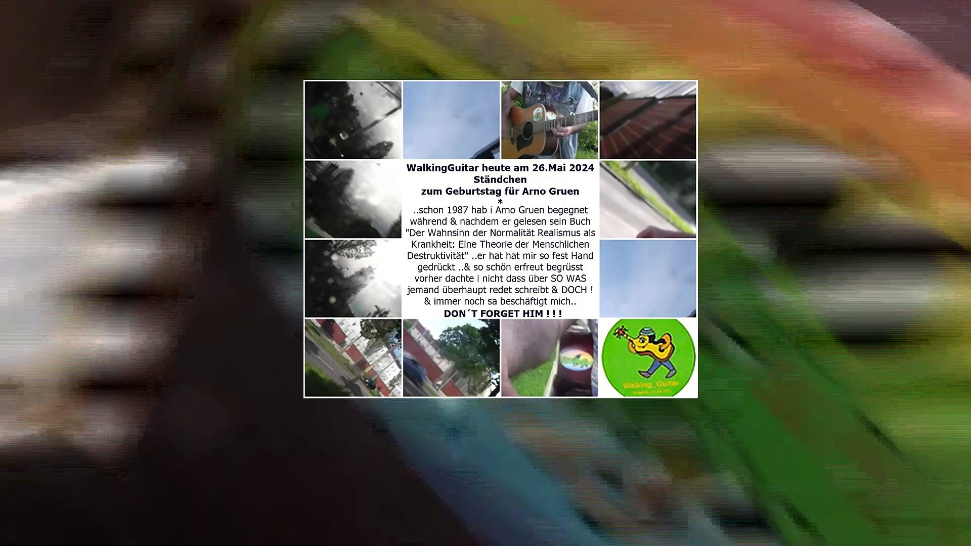 ⁣WalkingGuitar heute am 26.05.2024 video mit konzert unterwegs live musique bzw ein Ständchen (Serena