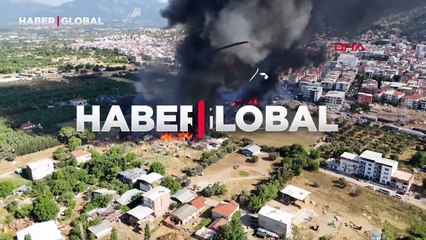 Palet ve seramik deposunda yangın: Helikopterle müdahale edildi