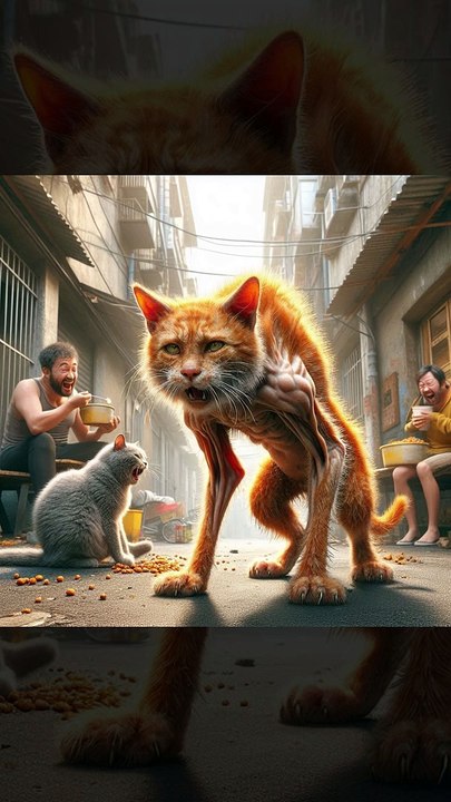 Cute Cat is Hungry