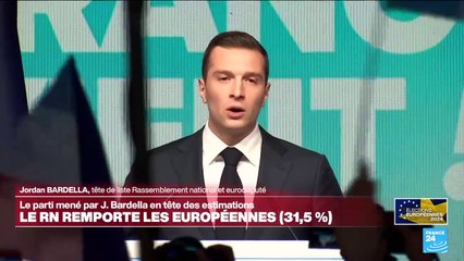 Européennes 2024 : discours de Jordan Bardella après sa victoire