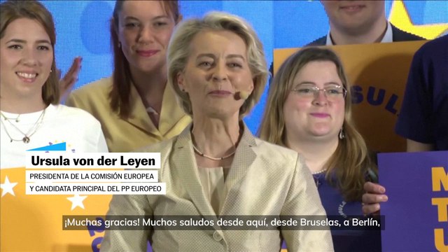 Von der Leyen celebra la victoria del CDU/CSU en las elecciones europeas en Alemania
