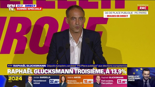 Nous leur tiendrons tête : Raphaël Glucksmann n'a pas l'âme à la fête après le score du RN aux européennes