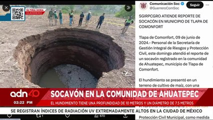 ¡Última Hora! Se reporta un socavón en la comunidad de Ahuatepec, Guerrero
