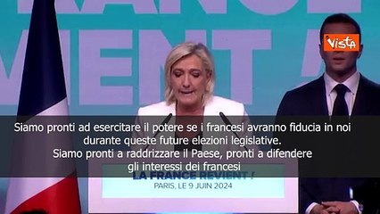 Le Pen: "Pronti ad andare al potere"