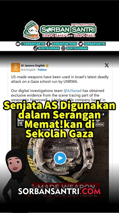 Senjata AS Digunakan dalam Serangan Mematikan di Sekolah Gaza