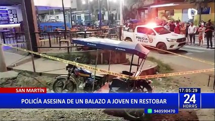Policía asesina a un hombre disparándole en la cabeza mientras bebían en un restobar en Tarapoto