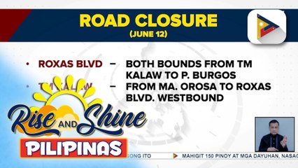 Ilang kalsada sa Maynila, isasara sa June 12 para sa selebrasyon ng Independence Day