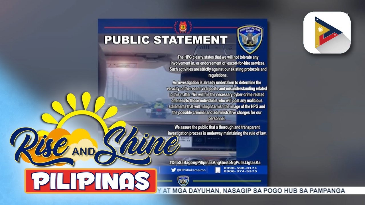 Viral post kaugnay sa umano'y "Escort-for-hire services" ng HPG, iniimbestigahan na