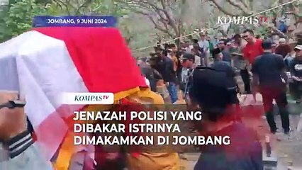 Momen Pemakaman Polisi yang Tewas Dibakar Istri di Jombang