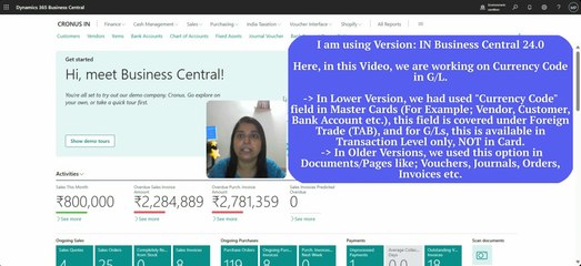 Currency Code in G/L Account Card in Business Central | For Foreign Trade Transactions