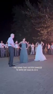 Father daughter dance turned fam flash mob My parents’ wedding dance was the waltz so my dad wanted to do it with us girls! My oldest sister Aileen started the tradition of remixing the father daughter dance with a surprise choreographed dance halfway