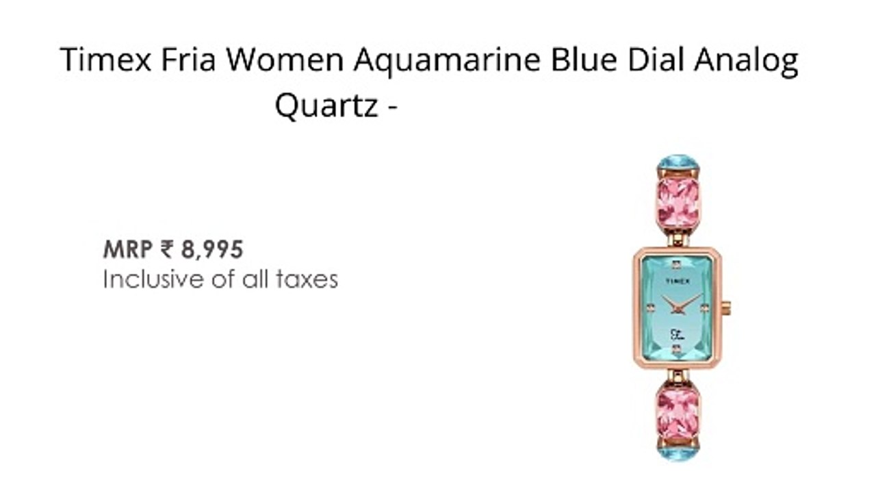 Timex Fria Women Aquamarine Blue Dial Analog Quartz - TWEL16900