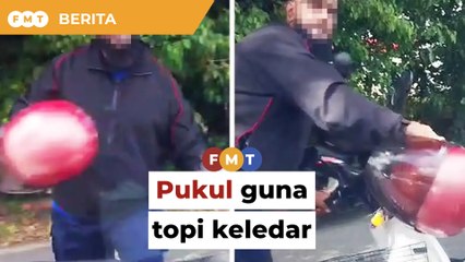 Lelaki pukul cermin kereta guna topi keledar ditahan polis