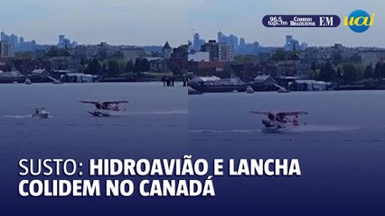 Hidroavião colide em lancha no Canadá