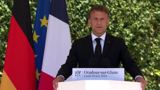 Dans le silence d'Oradour, toutes paroles semblent inutiles , déclare Emmanuel Macron lors de son discours pour les 80 ans du massacre