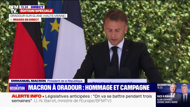 Nous nous rappellerons d'Oradour, toujours , souligne Emmanuel Macron